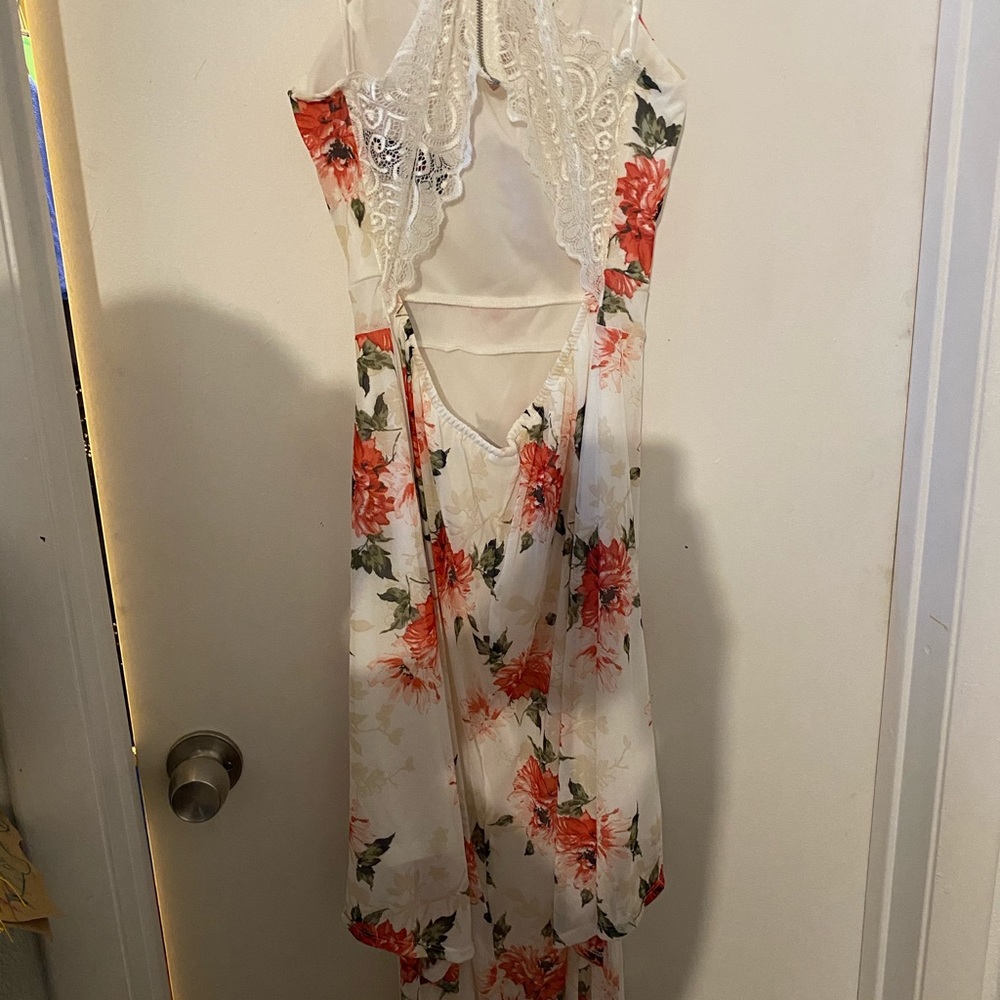 NB LACE BACK PRINT DRESS